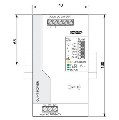 QUINT4-PS/1AC/24DC/20 блок питания для систем постоянного тока 24 В в промышленных условиях