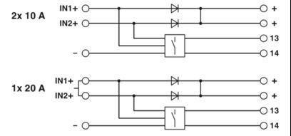 ТРИО-ДИОД/48DC/2X10/1X20 Редукционный модуль обеспечивает бесперебойную работу 2866527
