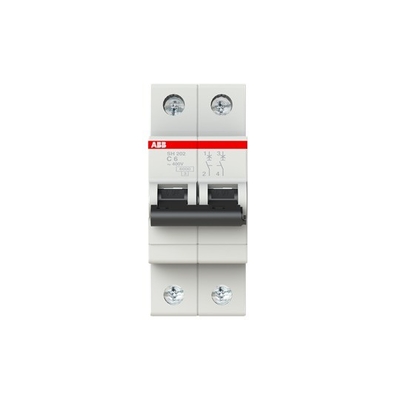 2P MCB SH202-C6 Миниатюрный выключатель номинальное напряжение 220 C 6