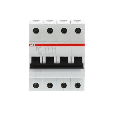 MCB SH204-C6 Миниатюрный выключатель 4P C 6A номинальный ток 20A номинальное напряжение 220V
