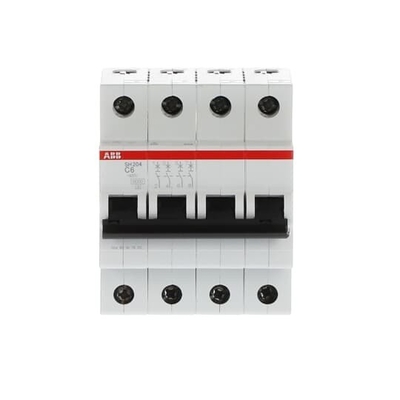 MCB SH204-C6 Миниатюрный выключатель 4P C 6A номинальный ток 20A номинальное напряжение 220V