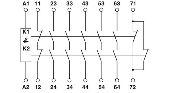 Модуль расширения PSR-SCP-24UC/URM4/5X1/2X2/B с безопасным отключением и реле сцепления