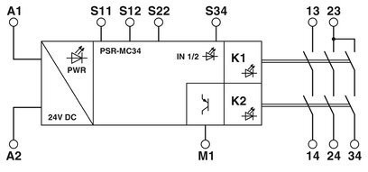 2700548 Phoenix Contact Safety Relay PSR-MC34-3NO-1DO-24DC-SP Доверенный 0,68*9,31*10,25 см