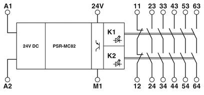 ПРОТЕКТИВНЫЙ модуль расширения PSR-MC82-5NO-1NC-1DO-24DC-SC