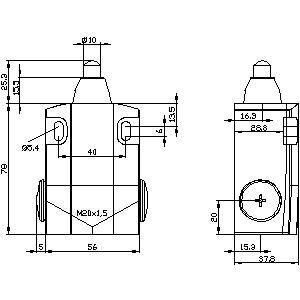 3SE5122-0CC02 Широкий переключатель положения с закругленным плунгером для долговечной работы