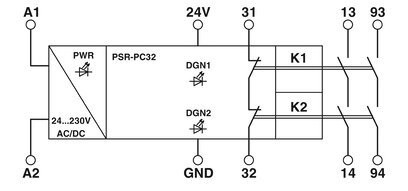 17.5*112.2*114.5mm Реле сцепления PSR-PC32-2NO-1NC-24-230UC-SC для электрического управления