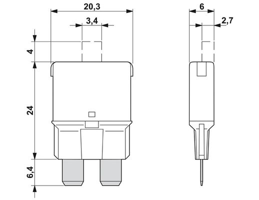 2-полюсный 32В номинальный TCP 5/DC32V Термомагнитные устройства отключатели от Phoenix Contact