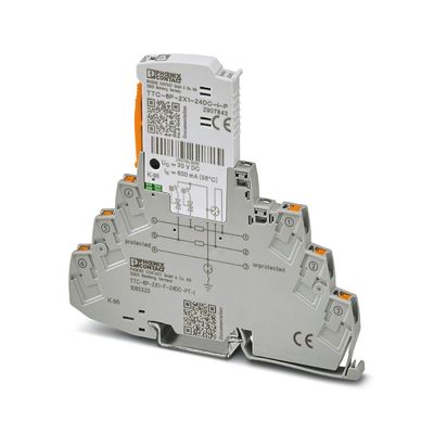 1065320 TTC-6P-2X1-F-24DC-PT-I Устройство защиты от перенапряжения Phoenix Contact, 4-полюсное, номинальный ток разряда 2,5