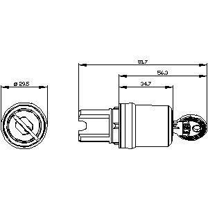 Пластиковый переключатель ключа для SIRIUS ACT BKS 3SU1000-5SF01-0AA0 2 позиции 90