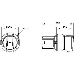 3SU1002-2BL10-0AA0 SIRIUS ACT Выборный переключатель Черный пластиковый короткий ручок 3 позиции