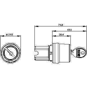 PLC 3SU1050-4BL11-0AA0SIRIUS металлический блестящий RONIS 2 позиции поддерживается ACT ключ переключатель