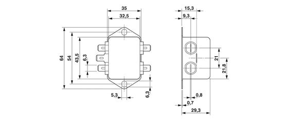 1334398 FIL-WM-1S-1N-10A-250V AC 50/60 Hz EMC фильтр для подавления электрического шума