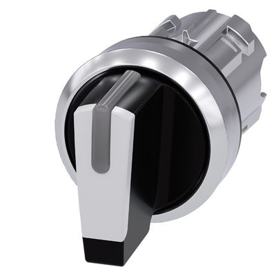 3SU1052-2BM60-0AA0 Металлическая блестящая короткая ручка 3 позиции Белый переключатель SIRIUS ACT Selector