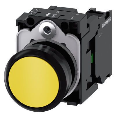3SU1100-0AB30-1BA0 Желтая пластмассовая неосвещенная плоская моментальная винтовая терминальная кнопка