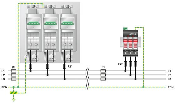 380V номинальное напряжение 4 полюса 2800531 PWT 100-800AC-FM класс 1/2 Молниеносный защитник