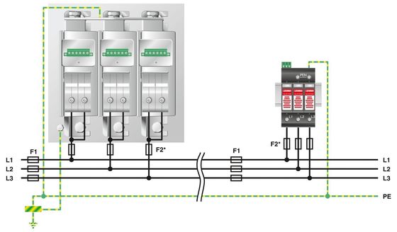 380V номинальное напряжение 4 полюса 2800531 PWT 100-800AC-FM класс 1/2 Молниеносный защитник