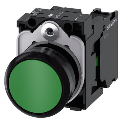 3SU1100-0AB40-1BA0 Зелёная пластиковая плоская кнопка Моментная кнопка с винтовым терминалом
