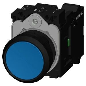 Синяя пластмассовая плоская кнопка 3SU1100-0AB50-3BA0 Моментная пружина загруженная кнопка SIRIUS ACT