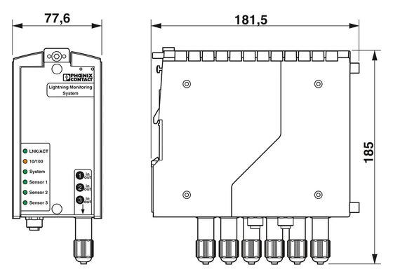 24В DC 2800618 LM-S-A/C-3S-ETH Система измерения молниеносного тока с 4 полюсами