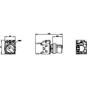Пластмассовый выключатель короткой ручки для SIRIUS ACT Complete Unit 3SU1100-2BF60-1BA0