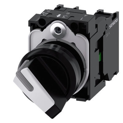 Пластиковый выборчик короткой ручки 3SU1100-2BF60-1MA0 для двух позиций в SIRIUS ACT