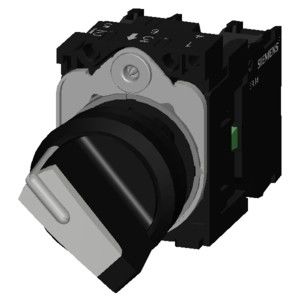 Пластиковый выборчик короткой ручки 3SU1100-2BF60-1MA0 для двух позиций в SIRIUS ACT