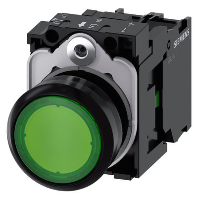 Зелёная пластиковая ламповая кнопка 3SU1102-0AB40-1BA0