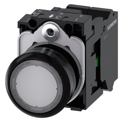 3SU1102-0AB70-3BA0 Пластиковая освещенная плоская кнопка мгновенная прозрачная пружина SIRIUS ACT полный блок кнопка