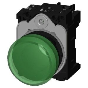 PLC 3SU1102-6AA40-1AA0 SIRIUS ACT Полный блок Пилотный свет 24V AC/DC Пластмассовый освещенный гладкий объектив