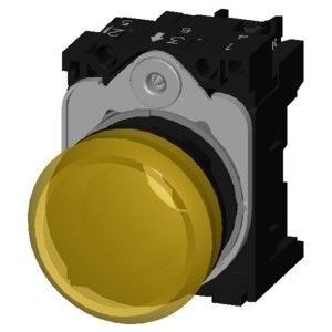 230 Вт переменного тока пластмассовый желтый SIRIUS ACT Pilot Light Flush с гладким объективом 3SU1106-6AA30-1AA0