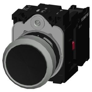 3SU1150-0AB10-1CA0 SIRIUS ACT Полный блок Черный металл Блестящая плоская кнопка
