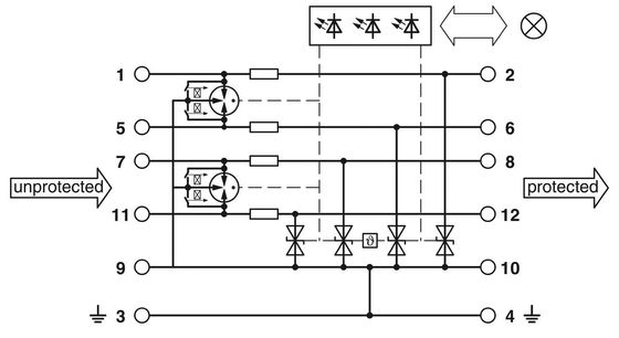24 Вт постоянного тока 4 полюса PT защитник от перенапряжения PT-IQ-4X1-24DC-PT для систем PT