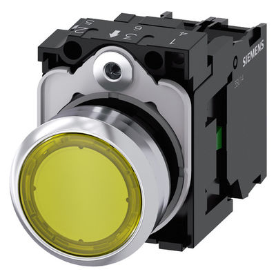 3SU1156-0AB30-1BA0 Металлическая блестящая освещенная плоская кнопка