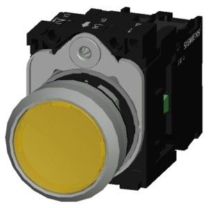 3SU1156-0AB30-1BA0 Металлическая блестящая освещенная плоская кнопка