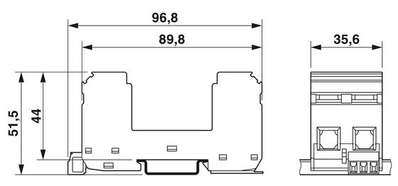 База защитника от перенапряжения VAL-MS/2 0-BE/FM для защиты от перенапряжения 5V AC... 250V AC