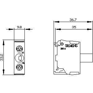 PLC 3SU1401-2BB50-1AA0 SIRIUS ACT LED-модуль для установки основания и терминала винта Easy