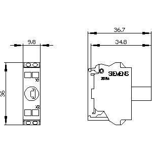 ПЛК установки базы 3SU1401-2BB60-3AA0 SIRIUS ACT LED-модуль с терминалом с пружиной