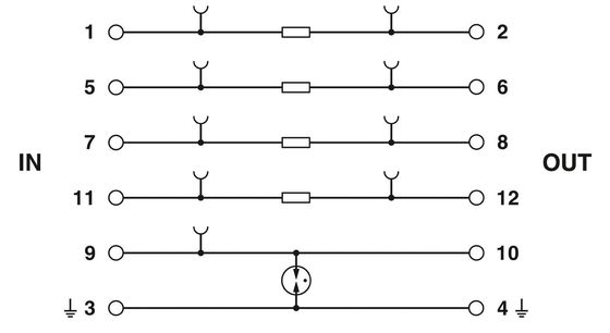PT 2839240 ST 4-24DC Номинальное напряжение 24 V постоянный защитник от перенапряжения Вставка 4 полюса Номер полюса 4