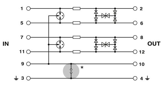 24 V постоянного тока PT 2X2-HF-24 защитник от перенапряжения