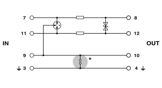 1 полюс 2856029 PT 1X2-12DC-ST Протектор от перенапряжения для номинального напряжения 12 В постоянного тока