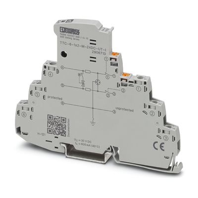 Количество полюса 2 TTC-6-1X2-M-24DC-UT-I защитника от перенапряжения для номинального напряжения 24 В постоянного тока