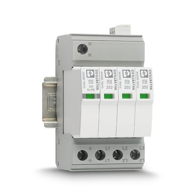 1 Полюс 2905340 VAL-SEC-T2-3S-350-FM Защитник от перенапряжения типа 2 для 5V AC до 250V AC и 125V DC