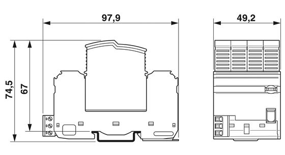1 Полюс 2905340 VAL-SEC-T2-3S-350-FM Защитник от перенапряжения типа 2 для 5V AC до 250V AC и 125V DC