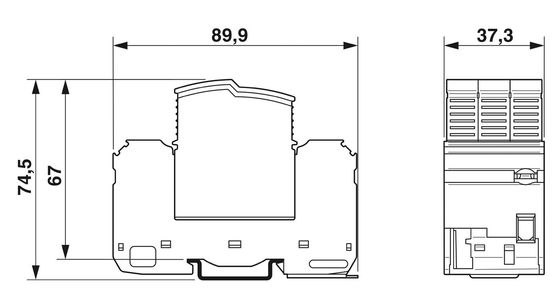 250 V AC 125 V DC 200 mA DC Защитник от перенапряжений типа 2 PLT-SEC-T3-3S-230-FM для промышленности