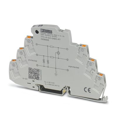 2 полюс 2906807 TTC-6-2XTVSD-12DC-PT Охранитель от перенапряжения для номинального напряжения 12 В постоянного тока