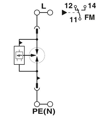FLT-SEC-P-T1-1C-440/35-FM Phoenix Contact Type 1 2 Комбинированный защитник от перенапряжения с двумя полюсами