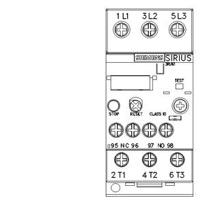 Запечатанный теоретический реле напряжения 3RU6126-4DB1 для защиты двигателя Размер S0 34-40A Класс 10