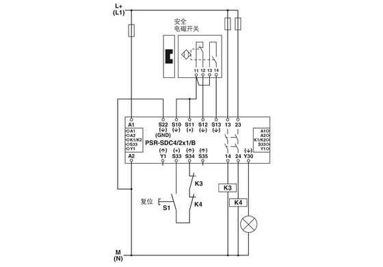 2981486 PSR-SCP-24DC/SDC4/2X1/B Реле безопасности контактного контакта Феникса с теорией релета напряжения