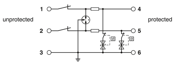 TTC-6-3-HF-M-12DC-PT-I Phoenix Contact Surge Protector 2 Pole 12 V постоянное номинальное напряжение