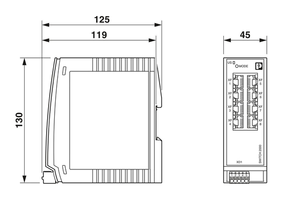 2702666 FL SWITCH 2108 Промышленный коммутатор Ethernet с уровнем защиты IP65